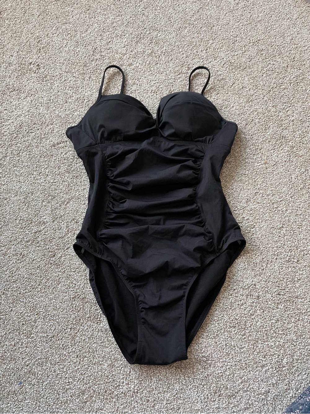 SPANX Black Ruched One-Piece Swimsuit